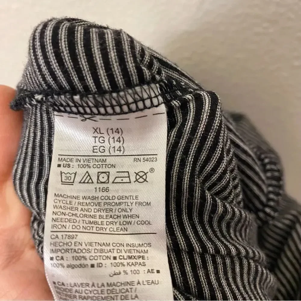 Old Navy 100% cotton Short-Sleeve Jumpsuit striped jogger romper xl 14